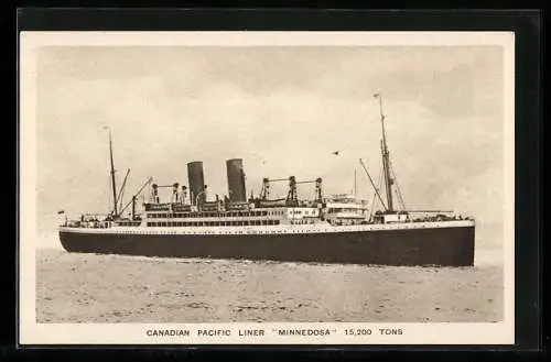 AK Passagierschiff Minnedosa auf hoher See, Canadian Pacific Liner