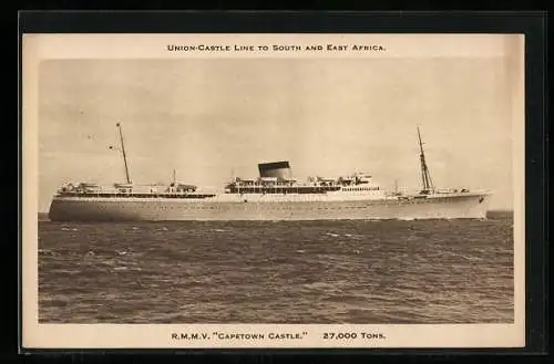 AK Passagierschiff R. M. M. V. Capetown Castle in Fahrt, Union-Castle Line