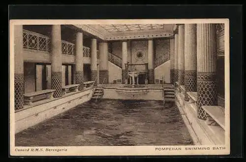 AK PassagierschiffRMS Berengaria, Pompeiian Swimming Bath, Cunard Line