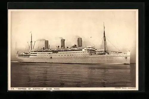 AK Passagierschiff SS Empress of Australia auf hoher See, Canadian Pacific Liner