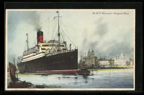 AK Passagierschiff RMS Samaria der Cunard Line den Hafen verlassend