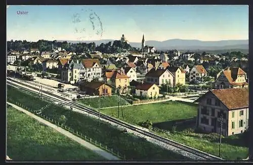 AK Uster, Gesamtansicht mit Bahnhof