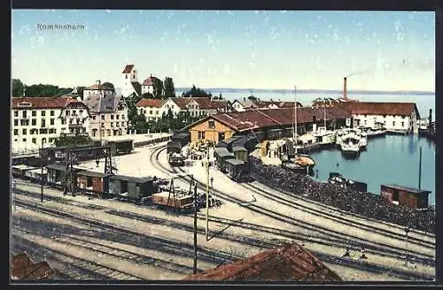 AK Romanshorn, Ortspartie am Hafen