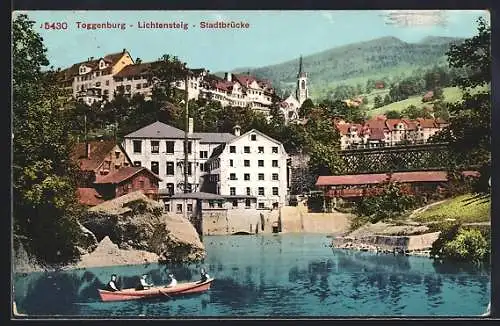 AK Lichtensteig, Ortsansicht mit Stadtbrücke