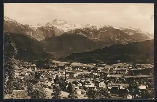 AK Ennenda, Ortsansicht mit Bergpanorama