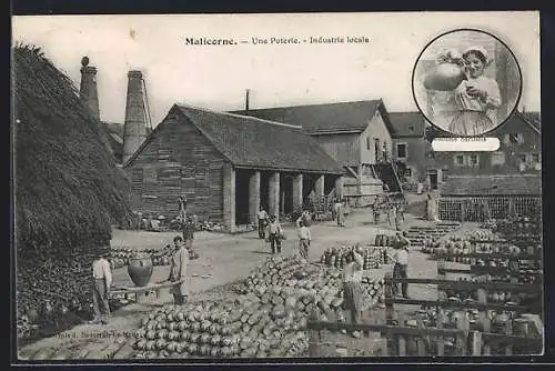 AK Malicorne, Une Poterie, Industrie locale, Costume Sarthois