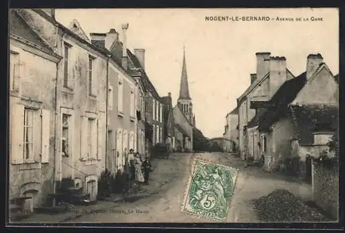 AK Nogent-le-Bernard, Avenue de la Gare