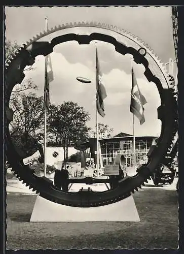 AK Hannover, Messegelände, Riesenzahnrad und Zeppelin