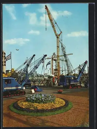 AK Hannover, Messe, Kräne auf dem Freigelände