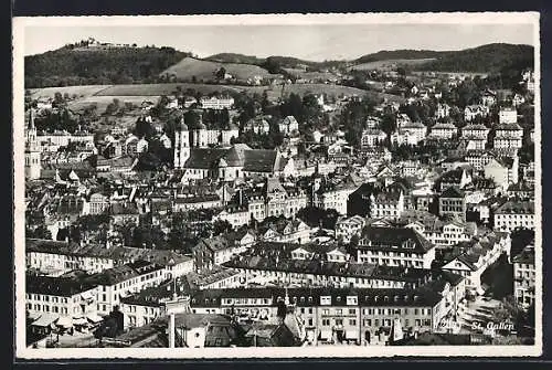 AK St. Gallen, Ortsansicht aus der Vogelschau