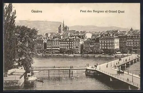 AK Genève, Pont des Bergues et Grand Quai