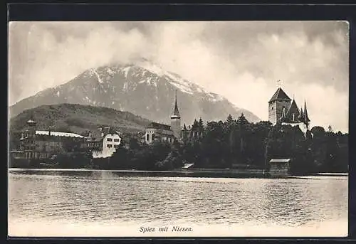 AK Spiez, Ortsansicht mit Niesen