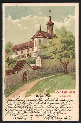 Künstler-AK St. Gallen, Kloster Notkersegg