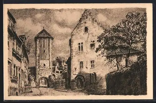 AK Gelnhausen, Johanniterhaus und vorderes Holztor