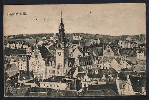 AK Hagen i. W., Teilansicht aus der Vogelschau