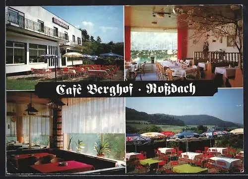 AK Schesslitz-Rossdach, Café-Restaurant Berghof v. Rudi Rottmann, mit Innenansichten und Terrasse