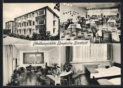 AK Boostedt b. Neumünster, Erholungsstätte Bergheim des Deutschen Paritätischen Wohlfahrtsverbandes, mit Innenansichten