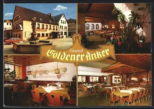 AK Kasendorf /Ofr., Hotel-Pension Goldener Anker der Eheleute Pohl mit Innenansichten