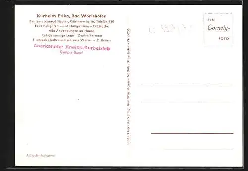 AK Bad Wörishofen, Das Kurheim Erika v. Konrad Fischer, Gärtnerweg 16