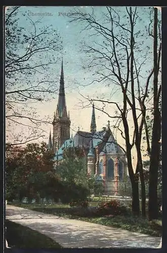 AK Chemnitz, Blick auf die Petrikirche