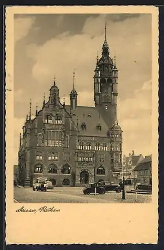 AK Dessau, Gebäudeansicht vom Rathaus