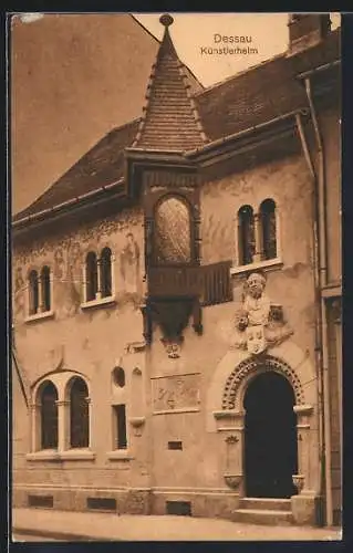 AK Dessau, Partie am Künstlerheim