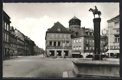 AK Bayreuth, Sternplatz mit Reiterbrunnen