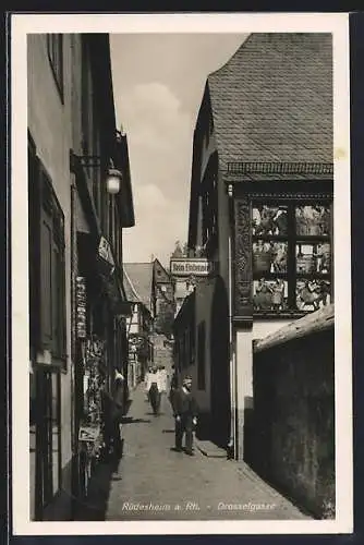 AK Rüdesheim, Drosselgasse, Restaurant beim Lindenwirt