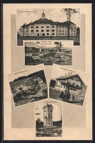 AK Grafenwöhr, Militärgasthof, Militärforsthaus, Arbeitskommando