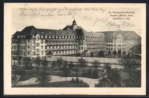 AK Frankfurt-Nordend, St. Marien-Krankenhaus, Garten Westseite