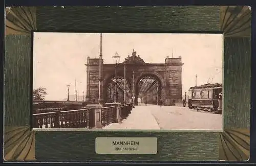AK Mannheim, Blick über die Rheinbrücke
