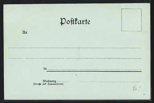 Mondschein-Lithographie Donaueschingen, Kaiser-Brunnen, Schützenbrücke mit Stadtkirche, Ortsansicht