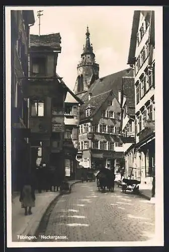 AK Tübingen, Blick in die Strasse Neckargasse