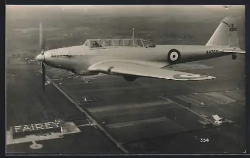 AK English Bomber Airplane in flight