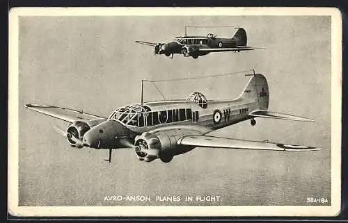 AK Flugzeuge Avro-Anson Planes in Flight