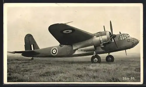 AK British Aircraft landed on a field