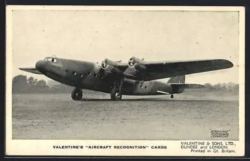 AK Flugzeug The Armstrong-Whitworth Ensign II., British Transport Landplane ready for take-off