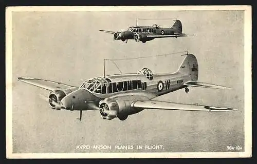 AK Avro-Anson Planes in Flight, Britische Kampfflugzeuge