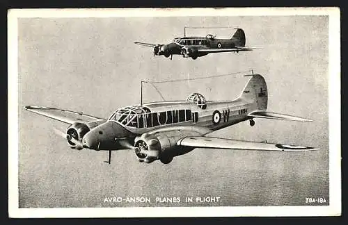 AK Flugzeuge Avro-Anson Planes in Flight