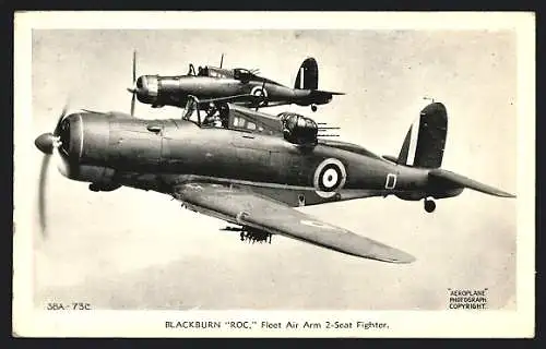 AK British 2-Seat Fighter Blackburn B-25 Roc, Fleet Air Arm