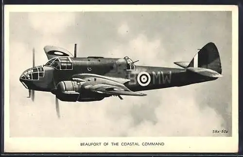 AK Flugzeug The Bristol Beaufort I., British General Purpose and Torpedo Bomber in use