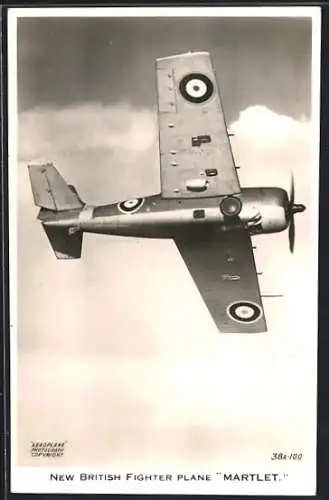 AK British Fighter Plane Martlet in flight