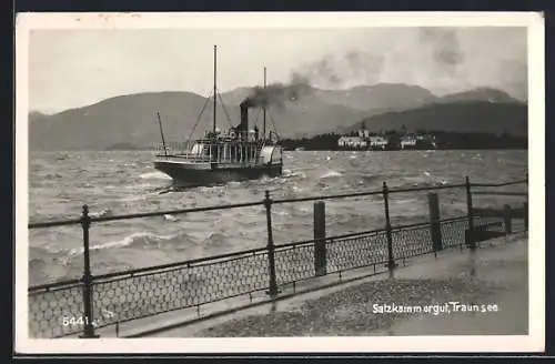 AK Salondampfer Elisabeth auf dem Traunsee im Salzkammergut