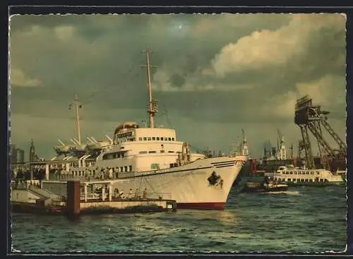 AK Hamburg-St. Pauli, Seebäderschiff Wappen von Hamburg am Anleger