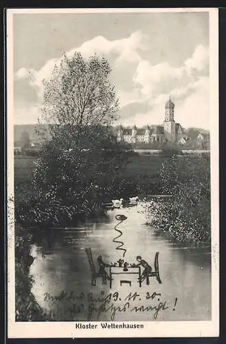 AK Wettenhausen, Blick zum Kloster hin