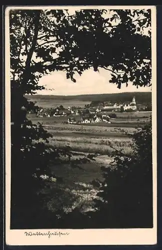 AK Wettenhausen, Gesamtansicht mit Ortschaft und Kloster