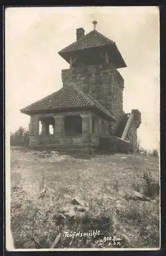 AK Loffenau, Gasthaus Teufelsmühle mit Aussichtsturm