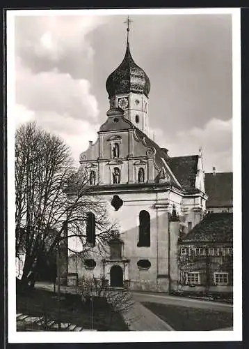AK Wettenhausen /Schw., Westfront der Kirche