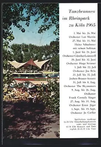 AK Köln-Deutz, Tanzbrunnen im Rheinpark 1965