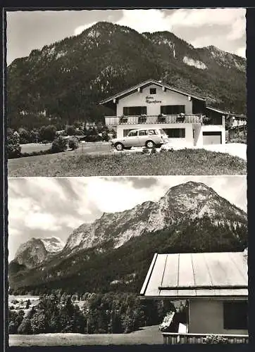 AK Ramsau b. Berchtesgaden, Pension Haus Alpenflora a. d. Deutschen Alpenstrasse, Mehrfachansicht